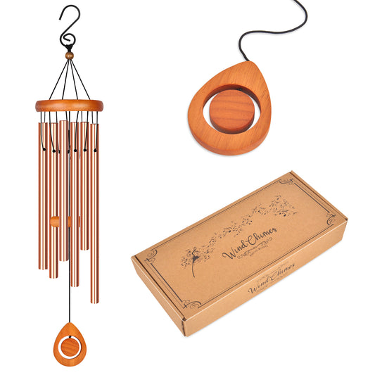 Wind Chimes - Deep Tone Wind Chimes for Outside, Thanksgiving, Christmas, Birthday Memorial Gifts for Mom, Grandma, Outdoor Large Aluminum Wind Chimes for Home, Backyard, Garden, Patio Decor, Sienna